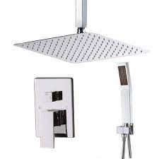 Set it too shallow and the stem sticks out from the wall and the trim won't fit. 12 Rain Shower Head And Handheld Shower Faucet Rough In Mixer Valve And Trim Included Luxury Rainfall Shower Sets Buy Luxury Rainfall Shower Sets 12 Rain Shower Head Shower Faucet Rough In Mixer Product On Alibaba Com