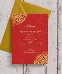 Red Gold Mandala Mehndi Baraat Card Indian Wedding Cards Asian Wedding Invitations Hindu Wedding Invitations