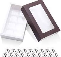 20 Truffle Box, Chocolate Box Packaging, Candy Boxes with 8-Piece Plastics  Tray (Tray Size with 5.75x2.75 Inches), Pull Out Packing with Clear Window  ...