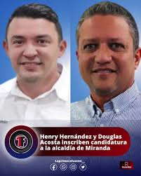 Henry Hernández y Douglas Acosta inscriben candidaturas