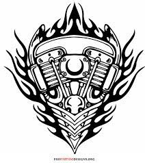 Awesome traditional harley engine tattoo on right shoulder. 17 Harley Tattoo Designs