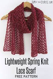 With these beautiful patterns, wearing a scarf won't be a boring must, but you'll look stylish! Lightweight Lace Knit Scarf Free Pattern Sum Of Their Stories Craft Blog