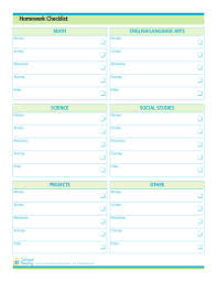 homework checklist schoolfamily