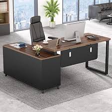 Check spelling or type a new query. Buy Tribesigns L Shaped Computer Desk 55 Inch Large Executive Office Desk With Drawers Business Furniture Workstation With 47 Inch File Cabinet Online In Indonesia B08cgvlv5k