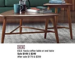 $25 off $150 reg/sale with code save add to bag size: Home Outfitters Eq3 Kacia Coffee Table Or End Table Redflagdeals Com