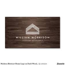 Modern Abstract Home Logo On Dark Woodgrain Business Card Zazzle Com Logotip Doma Dizajn Vizitnoj Kartochki Dizajn Logotipov