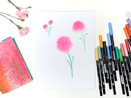 The pen on this tablet deserves to be talked about. 6 Easy Flowers To Draw With Tombow Markers Brown Paper Bunny Studio