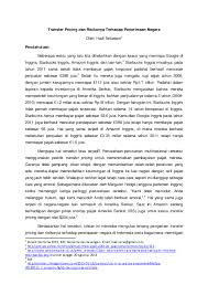 Negara juga merupakan suatu wilayah yang memiliki suatu sistem atau aturan yang berlaku bagi semua individu di wilayah tersebut, dan berdiri secara independen. Pdf Transfer Pricing Dan Risikonya Terhadap Penerimaan Negara Fiefah Ginting Academia Edu