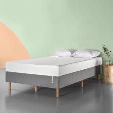 Amazon Com Zinus Quick Snap Standing Mattress Foundation Platform Bed No Box Spring Needed Grey Queen Mattress Foundations Bed Frame Mattress Mattress Sets
