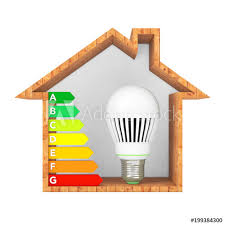 Led Bulb With Energy Efficiency Rating Chart In Abstract