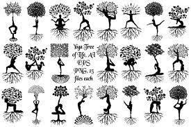 Children's yoga tree works with children and adults in schools, residential care and privately to our yoga therapy sessions address a range of special needs and conditions including, autism, downs. Yoga Tree Silhouettes Ai Eps Vector Png 154074 Illustrations Design Bundles