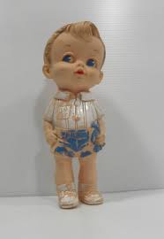 1958 Edward Mobley Co. Arrow Rubber Blue-Eyed Boy Squeaker 8" Doll
