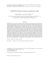 Check spelling or type a new query. Pdf Sanisand Simple Anisotropic Sand Plasticity Model