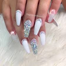 This long, tapered shape with a flat top — a.k.a. Colorpowder White Coffinnails Long Elegant Nails Spa Facebook