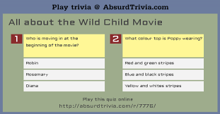 The spruce / emilie dunphy wild turkeys (meleagris gallopavo) can be wild fun when you consider how unique a. Trivia Quiz All About The Wild Child Movie