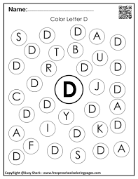 set of letter d 10 free dot markers coloring pages