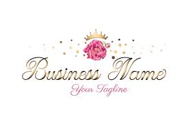 Custom Logo Design Pink Gold Logo Premade Logo Design Crown Princess Girly Logo Princess Logo Girls Girly Logo Design Premade Logo Design Girly Logo