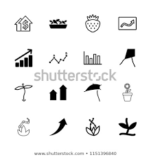 Growth Icon Collection 16 Growth Filled Stock Vector