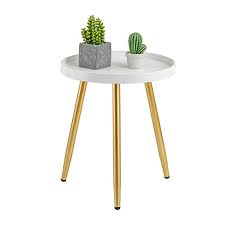 Allowing you to mix and match designs, it is perfect for putting a personal stamp on your home and is also available as a larger size. Huidao Round Side Table Wooden Tray Table With Metal Tripod Stand Nightstand Coffee Table End Table For Living Room Bedroom Office Small Spaces 18 H X 15 D White Gold Pricepulse