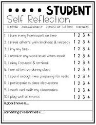 Student Self Reflection Page Student Self Evaluation Student Reflection Student Self Assessment