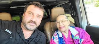 Nan in tow! Running errands.