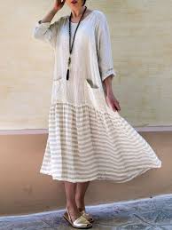 Shop Crew Neck Women Fall Dresses Daily Casual Dresses Online Discover Unique Designers Fashion At Minac Casual Cotton Dress Patchwork Dress Womens Fall Dress