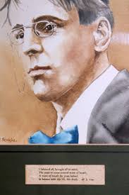Watercolor Painting William Yeats by John Monaghan of Famous Writers #1