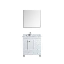 The appealing design of this bathroom vanity is sure to bring a touch of sophistication to any bathroom. Eviva Evvn30 30x18wh Happy 30 X 18 Inch Transitional Bathroom Vanity With White Carrera Marble Counter Top Eviva