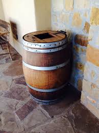 Wine Barrel Trash Can Hinged Top Kitchen Island Design Kitchen Design Small Whiskey Barrel Table