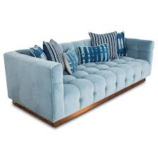 See more ideas about blue velvet couch, home decor, interior. Modern Style Delano Sofa Tufted In Capri Blue Velvet W Copper Toekick Base For Sale At 1stdibs