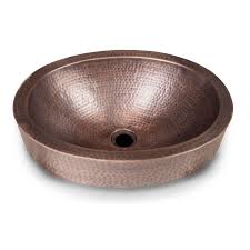 oval hammered copper bathroom sink drop