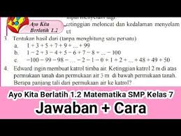 Kemudian ikan tersebut kembali ke laut menyelam sampai 9m di bawah permukaan laut. Ayo Kita Berlatih 1 2 Matematika Kelas 7 Smp Kurikulum 2013 Semester 1 Bab 1 By High