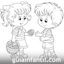 Niño Y Niña Para Colorear