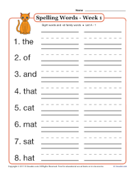 Spelling Worksheets Free Spelling Curriculum From K12reader
