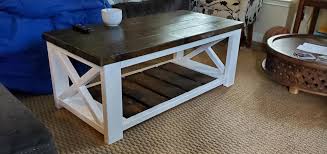 Place two cut pieces inside the coffee table and attach from top and bottom and middle. Farmhouse Coffee Table Ana White