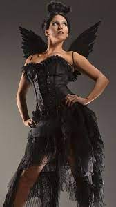 Women Goth Overbust Boned Corset Burlesque Basque Top Lace Up Costume Halloween Ebay Dark Angel Halloween Costume Angel Halloween Costumes Angel Costume