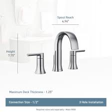 Moen 84763 genta 2 handle bathroom faucet. Moen Ts6925 Doux 1 2 Gpm Widespread Bathroom Faucet Overstock 24090346