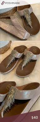 fitflop cha cha rose gold beaded sandals sz 9 beaded sandals gorgeous leather fitflop