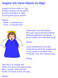 Angels We Have Heard On High Lyrics Christmas Lyrics Gloria In Excelsis Deo Angel