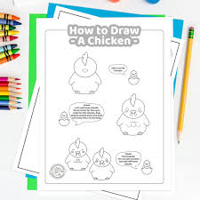 How to draw a chicken (hen) easy step by step for kids, beginners, children☞ fanpage facebook drawing for kids: Free Step By Step How To Draw A Chicken Tutorial