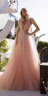 27 Peach Blush Wedding Dresses You Must See Wedding Forward In 2020 Wedding Dresses Blush Peach Blush Wedding Dress Tight Wedding Dress