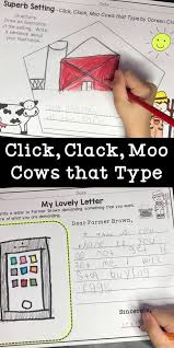 Are You Reading Click Clack Moo Cows That Type By Doreen Cronin This Wonder Letter Writing Activities Reading Graphic Organizers Reading Comprehension Skills