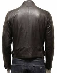 mens leather biker bomber jacket tan