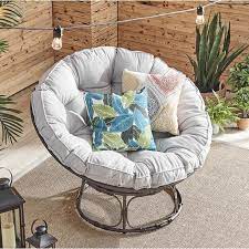 Papasan chairs are multipurpose chairs that can be used in any environment whether it is outdoor or indoor without any hassles. Barton Indoor Outdoor Papasan Chair Round Chair With Soft Cushion Grey Walmart Com Walmart Com