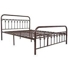 Artiss bed head sala upholstered headboard for base frame linen, queen size. Vintage Sturdy Twin Size Metal Bed Frame With Headboard And Footboard Basic Bed Frame No Box Spring Needed Antique Brown Bedroom Furniture Furniture Rayvoltbike Com