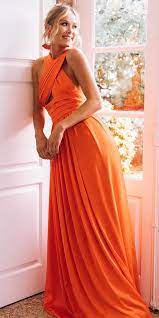 18 Top Wedding Guest Designer Dresses For Modern Girls Wedding Dresses Guide In 2021 Gowns Of Elegance Orange Dress Wedding Orange Prom Dresses