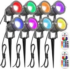 Zuckeo Landscape Lighting 6w Rgb Remote Control Led Landscape Lights 12v 24v Low Voltage Garden Pathway Lights Waterproof 16 Color Changing Decorative Lights For Indoors Outdoors 8 Pack Amazon Com