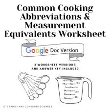 There are several accepted abbreviations for the word billion. Cooking Measurements Abbreviation Worksheets Teaching Resources Tpt