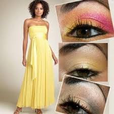 eye makeup for yellow dress