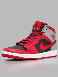 Black And Gray Air Jordan 1 Mid Air Jordan 1 Mid Fire Red Black Cement Grey Reflect Silver Sneakers Jordans Air Jordans